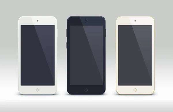 Ensemble Smartphones Illustration Vectorielle Simple — Image vectorielle