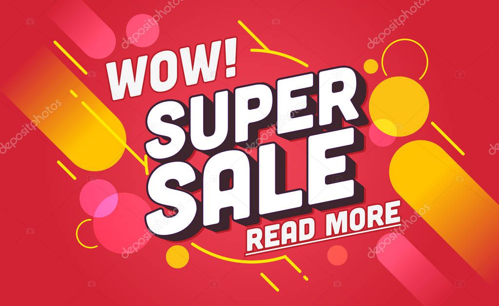 super sale banner, simply vector illustration  