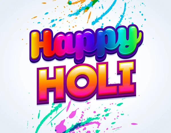 Vektorillustration För Happy Holi Firandet Färgstark Bakgrund För Indiska Festivalen — Stock vektor