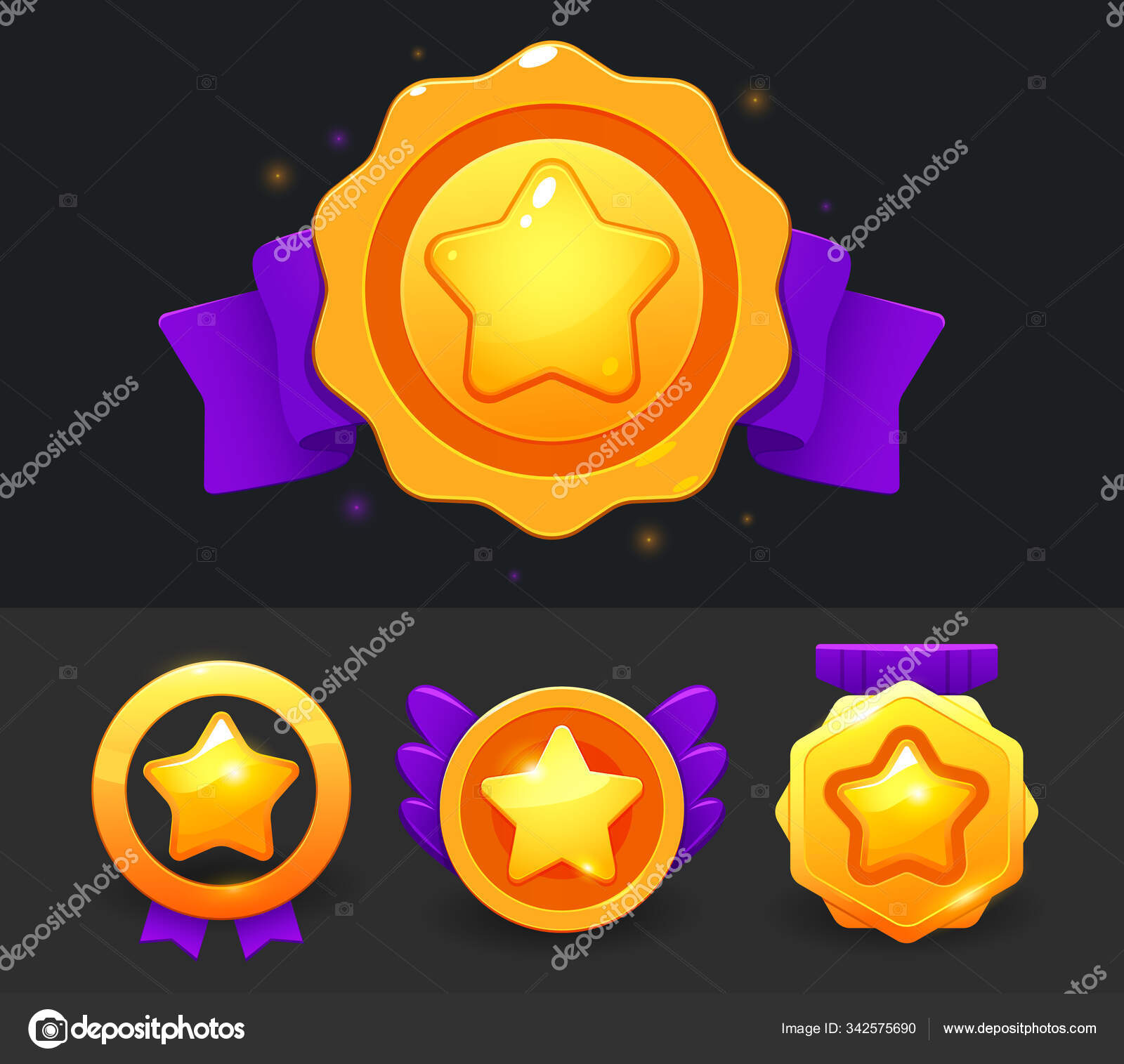 Vector Star Icons Set Collection Icon Design Game Banner Design Stock Vector Image By C Re2deer