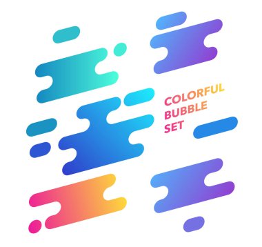 Satış ve indirimli afiş illüstrasyonları. Modern renk baloncuk kümesi. 