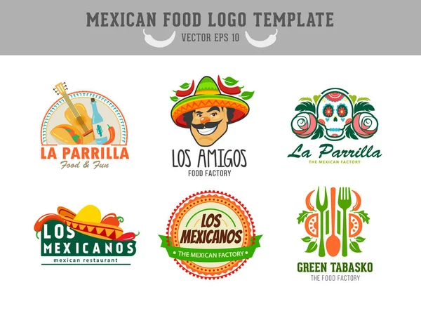 Logotipo Comida Mexicana Modelo Vetor Alimento Design Logotipo — Vetor de Stock