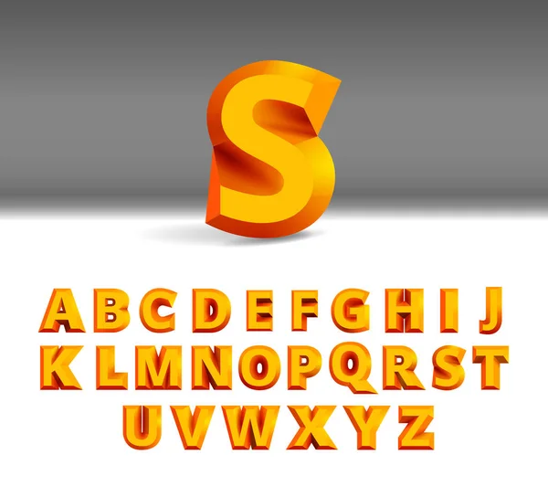 Alfabet Sjabloon Oranje Letters Geïsoleerd Witte Achtergrond Vectornummer Teken — Stockvector