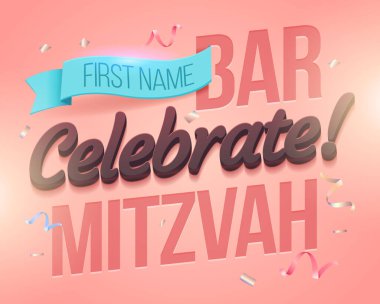 Bat Mitzvah Davetiye Kartı. 