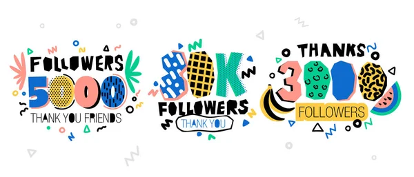 Followers Icons Set Vector Illustration — Stock Vector