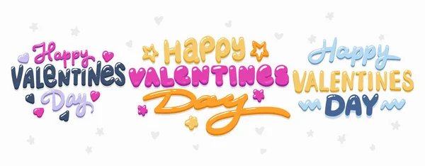 Vector Conjunto Amor Feliz Día San Valentín Signos — Archivo Imágenes Vectoriales