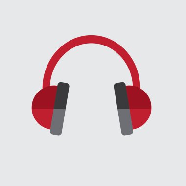 kulaklık simge vektör, düz tasarım