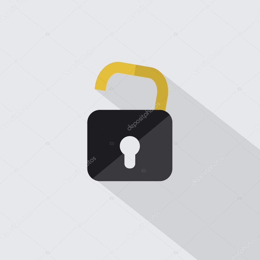 open the lock icon with shadow