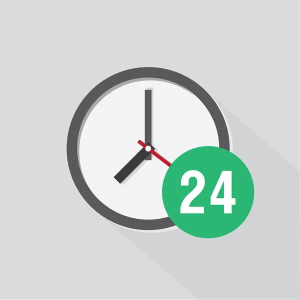 Ícone do relógio com a sombra mostrando o tempo . — Vetor de Stock