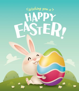 Easter bunny and Easter egg  clipart