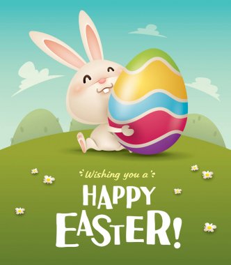 Easter bunny and Easter egg  clipart