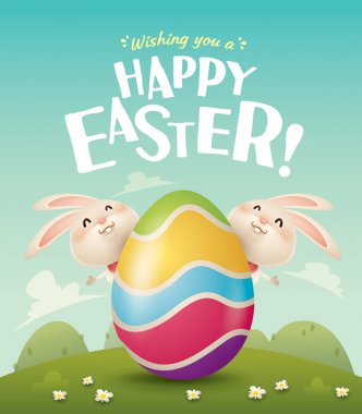 Easter bunnies ve yumurta 