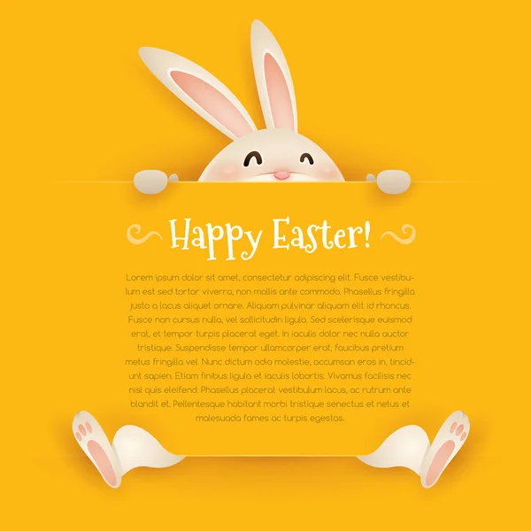 Easter bunny with big sign. — Stock Vector