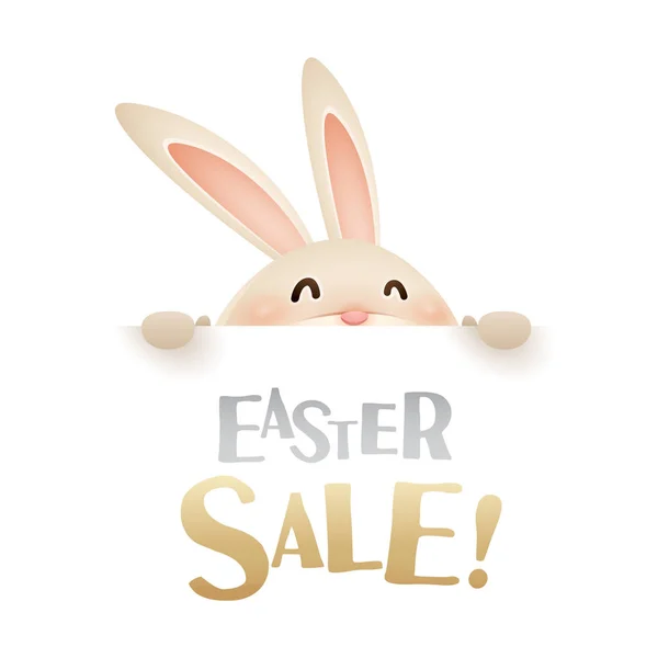 Easter bunny with big sign. — Stock Vector