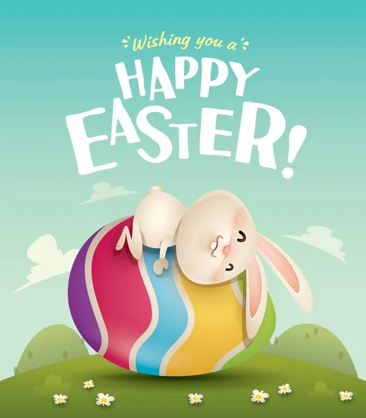Húsvéti nyuszi és a húsvéti tojás — Stock Vector