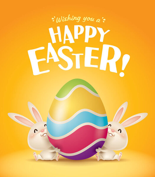 Easter bunnies and egg 