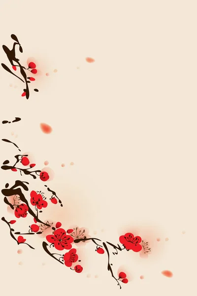 สาขาดอกพลัม — ภาพเวกเตอร์สต็อก