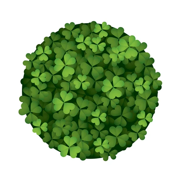 Clover leaves in form of round — Stock Vector