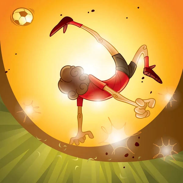 Soccer player kicking ball — Stock Vector