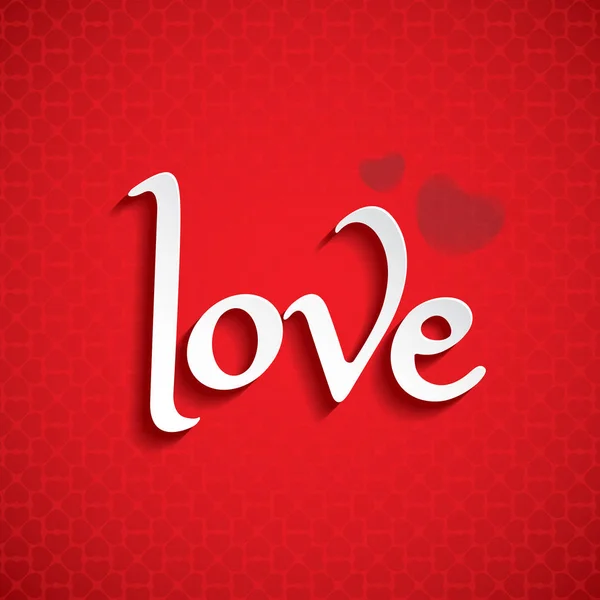 Carte de vœux avec texte amour et cœurs — Image vectorielle