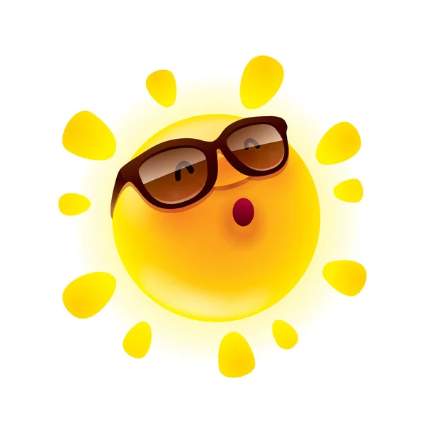 Cartoon character of sun in sunglasses — Stock Vector