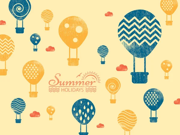 Вітальна листівка з різнокольоровими повітряними кульками — стоковий вектор