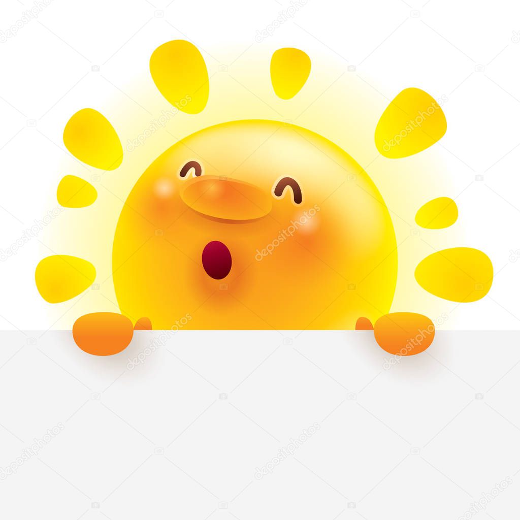 cartoon character of funny sun