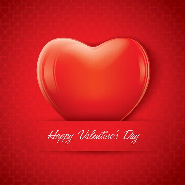 Carte de vœux avec grand coeur rouge — Image vectorielle
