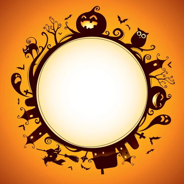 Tarjeta de invitación con elementos de Halloween — Vector de stock