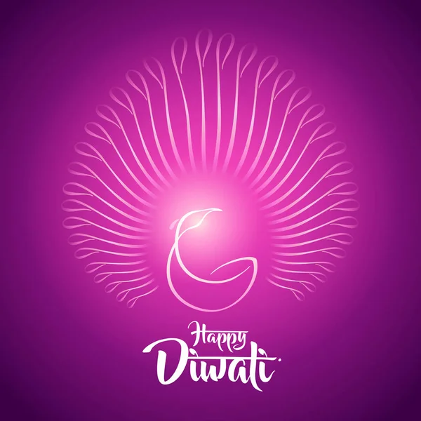 Diwali påfågel diya oljelampa — Stock vektor