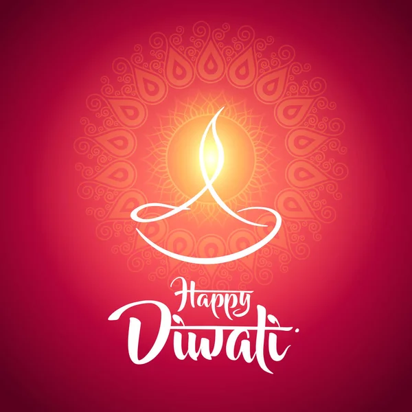 Lampe à huile diwali diya — Image vectorielle