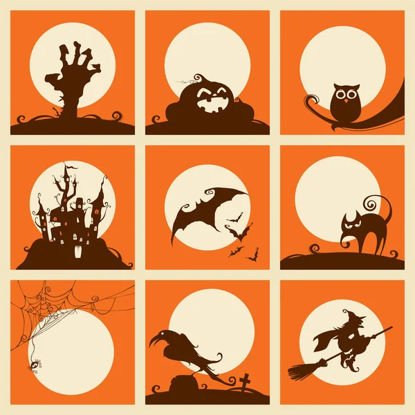 Tarjeta de invitación con elementos de Halloween — Vector de stock