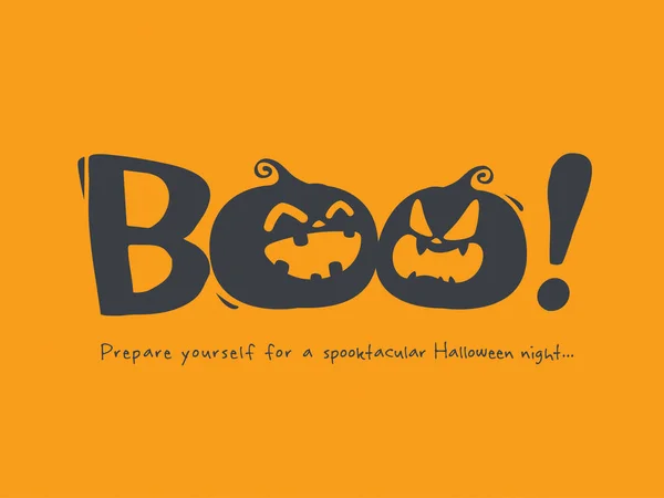 Palabra Boo en forma de calabazas talladas — Archivo Imágenes Vectoriales