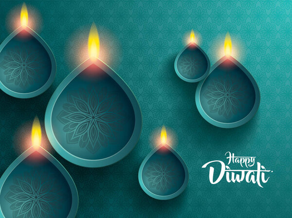 traditional indian diya oil lamps.