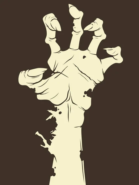 Carte Halloween avec main zombie — Image vectorielle