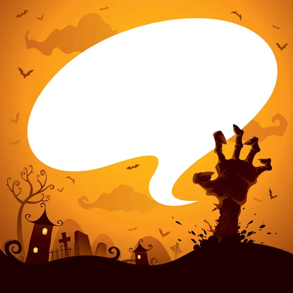 Хэллоуин с рукой зомби — стоковый вектор