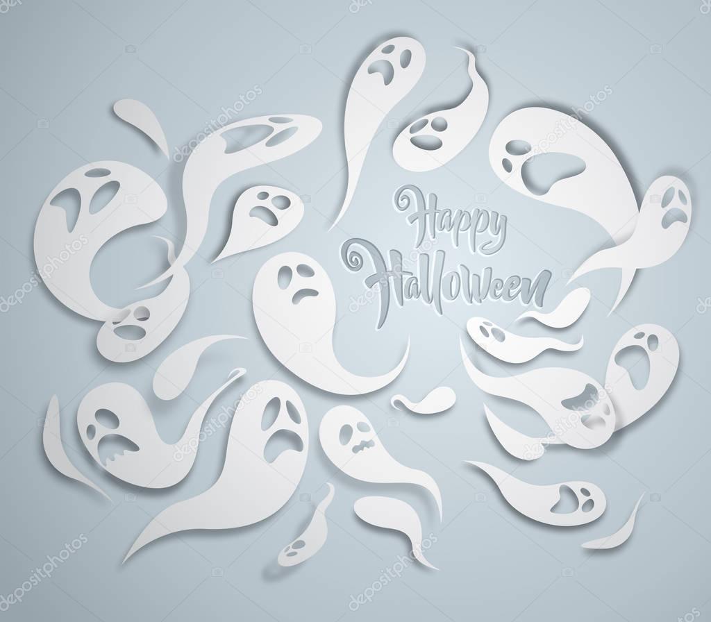 Spooky ghosts greeting card.