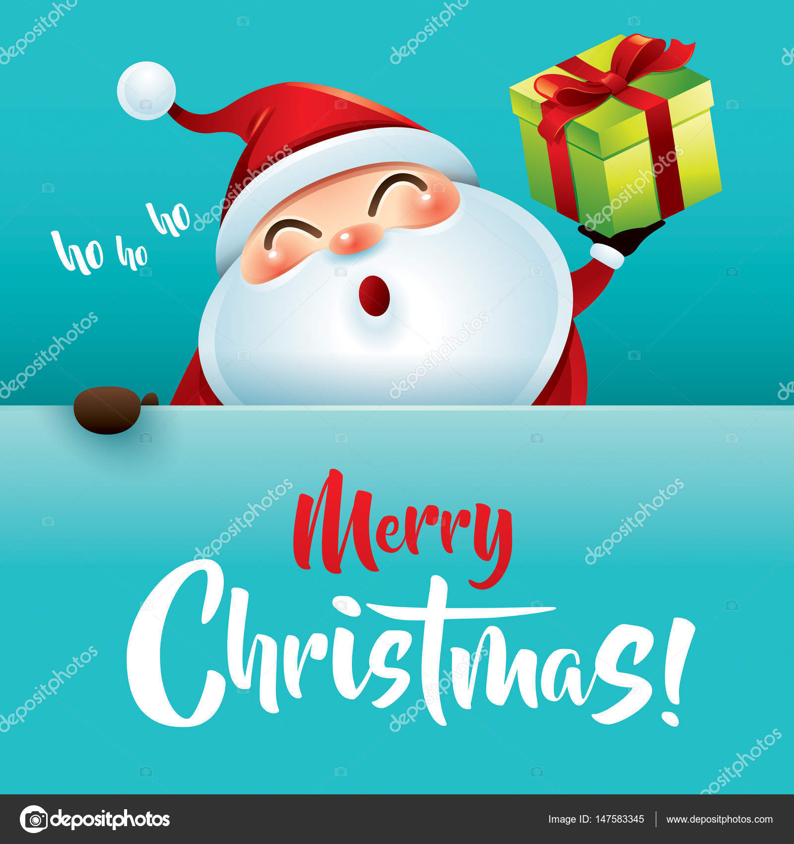 Vetores de Ho Ho Ho Feliz Natal E Feliz Cartão De Saudação De Ano