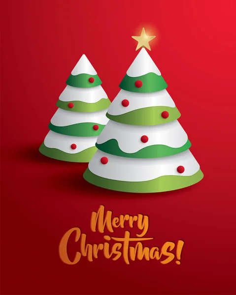 Merry Christmas! Christmas trees — Stock Vector