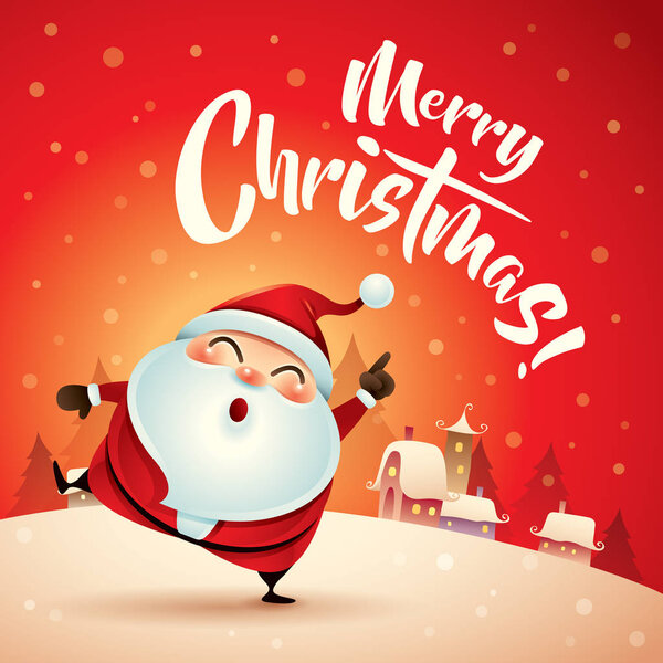 Санта-Клаус в рождественской снежной сцене
