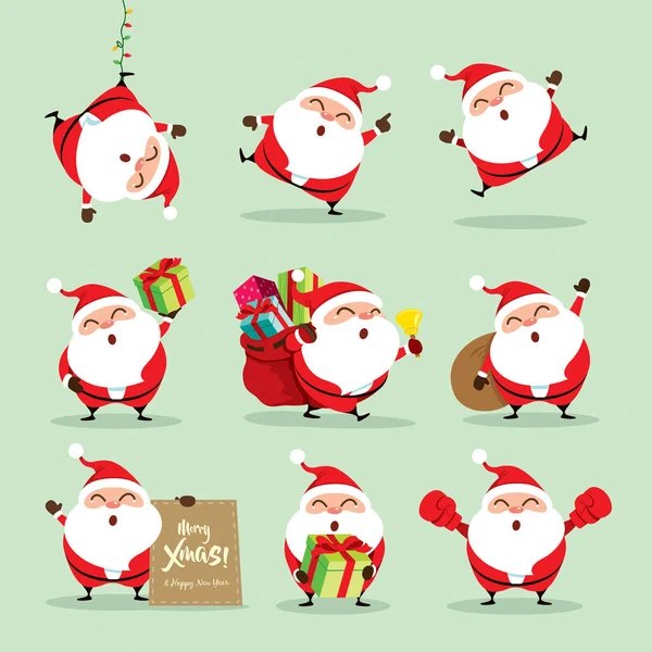 Collection of Christmas Santa Claus — Stock Vector