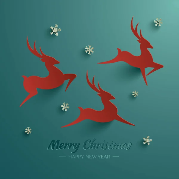 Christmas Reindeer Card. — Stock Vector