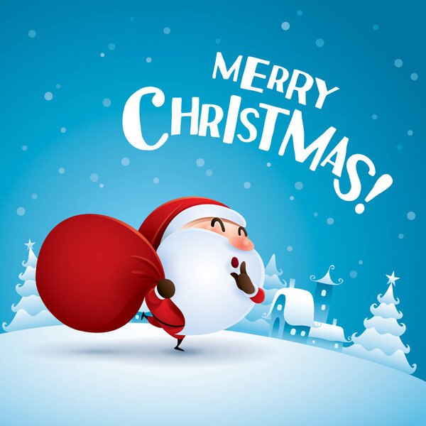 Санта-Клаус в рождественской снежной сцене
