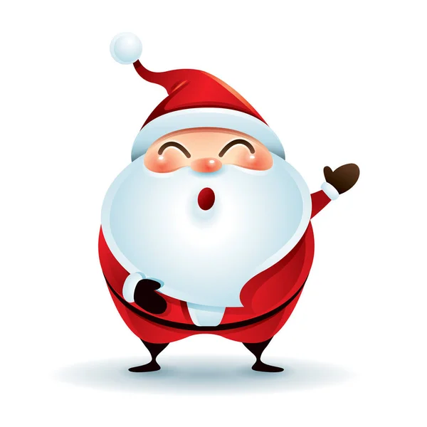 Santa claus wuivende hand — Stockvector