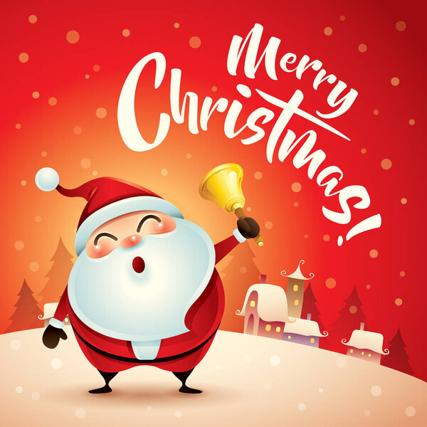 Санта-Клаус в рождественской снежной сцене
