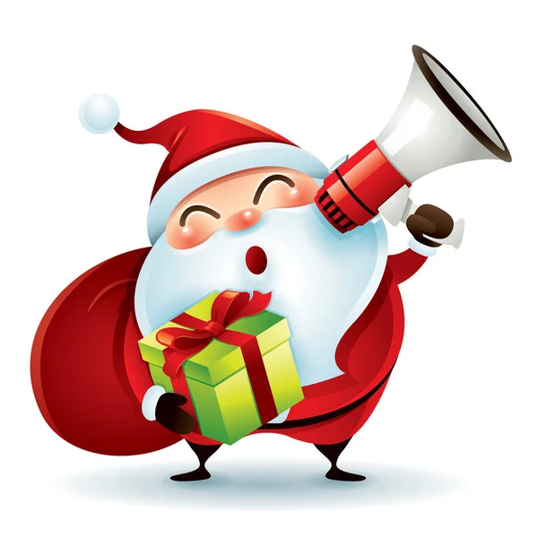 Santa Claus con megáfono — Archivo Imágenes Vectoriales