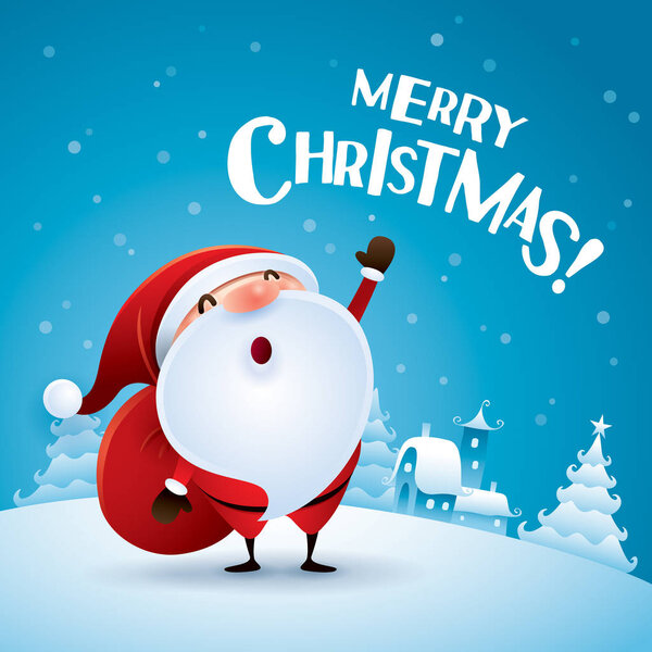 Санта-Клаус в рождественской снежной сцене
