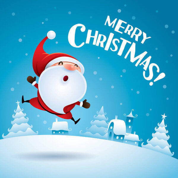 Санта-Клаус в рождественской снежной сцене
