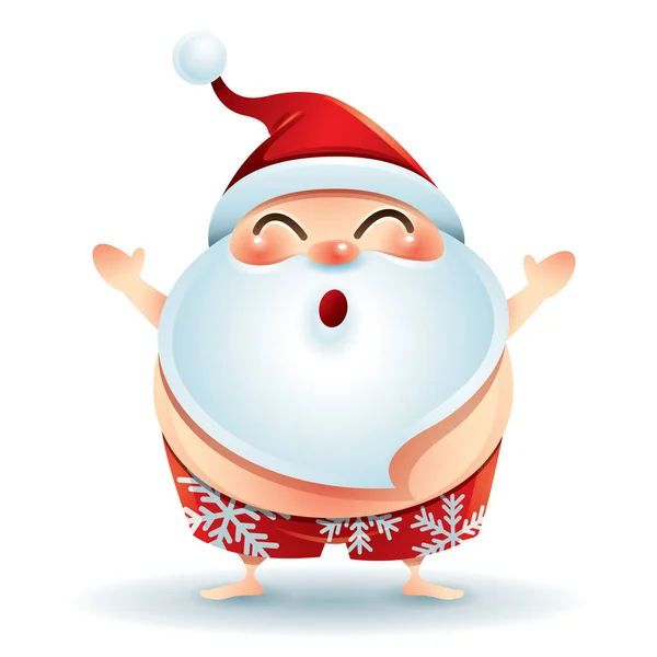 Santa Claus in swimsuit — Stock Vector