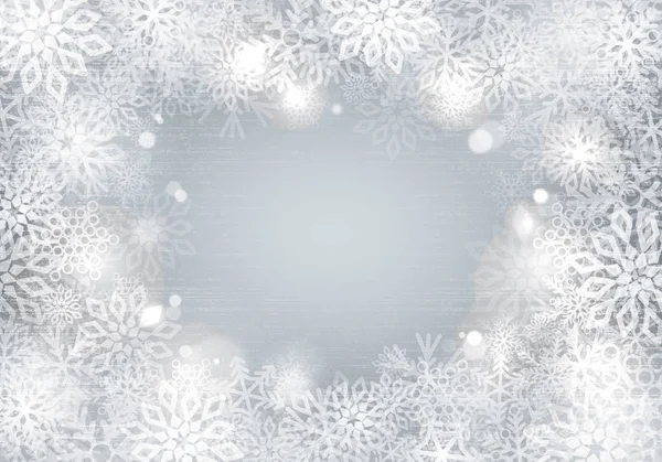 Flocons de neige fond sans couture — Image vectorielle